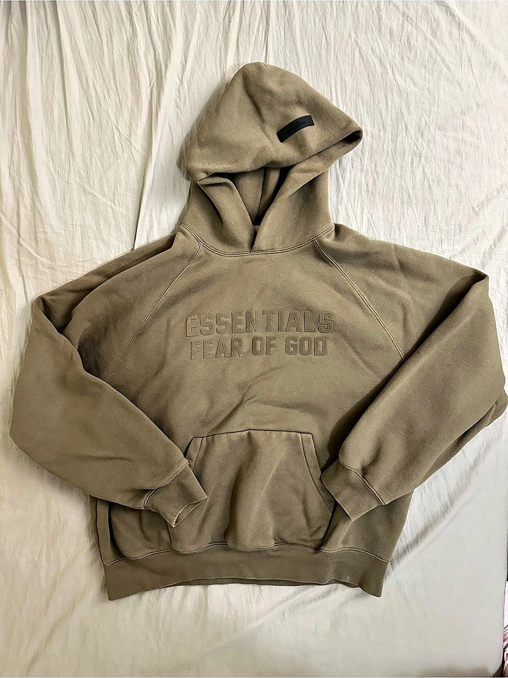 Authentic Fear of God Essentials Fear Hoodie - Taupe